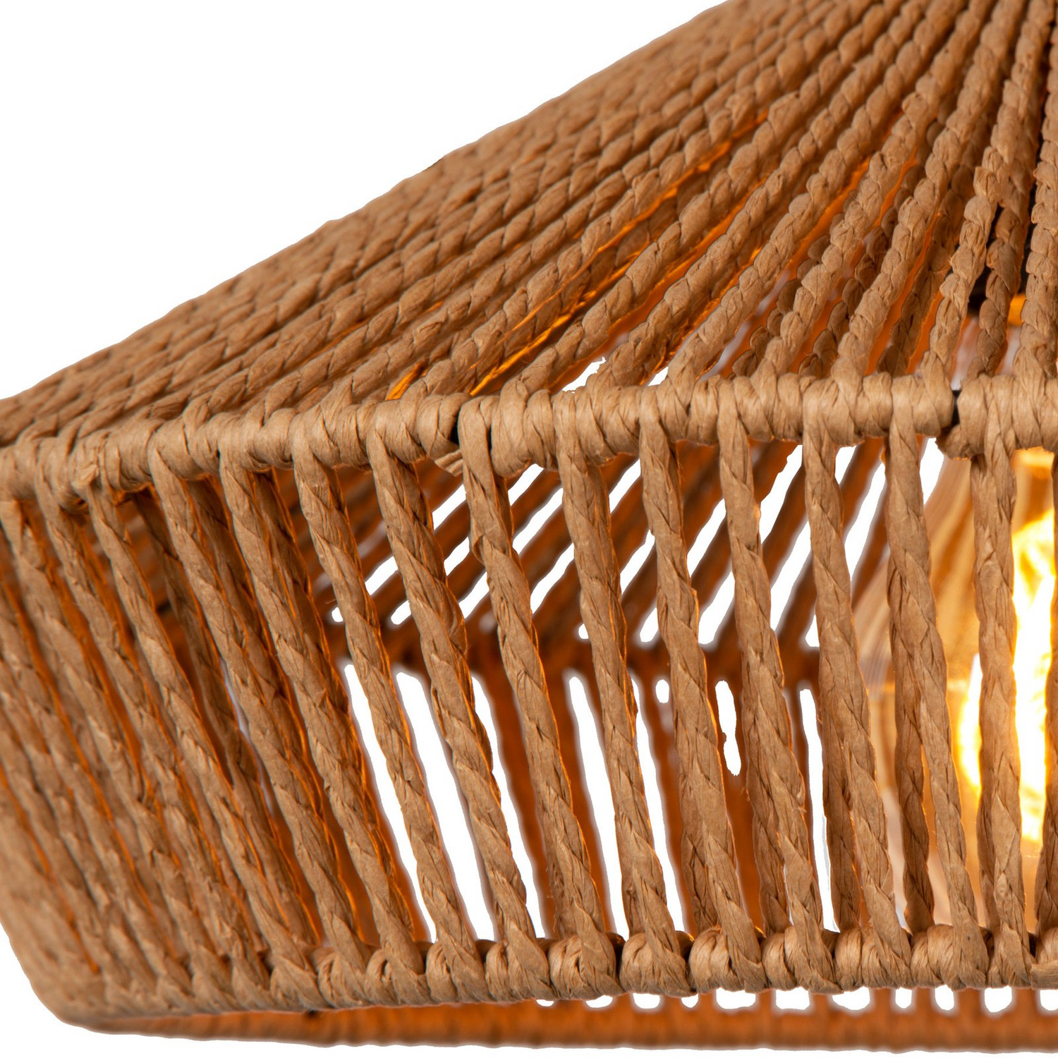 Suspension Lucide, lampe Yunkai en papier, trois ampoules, crème et noir, produit de seconde main.