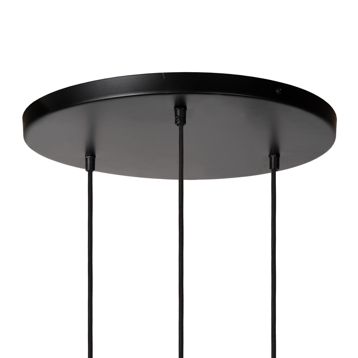Suspension Lucide, lampe Yunkai en papier, trois ampoules, crème et noir, produit de seconde main.