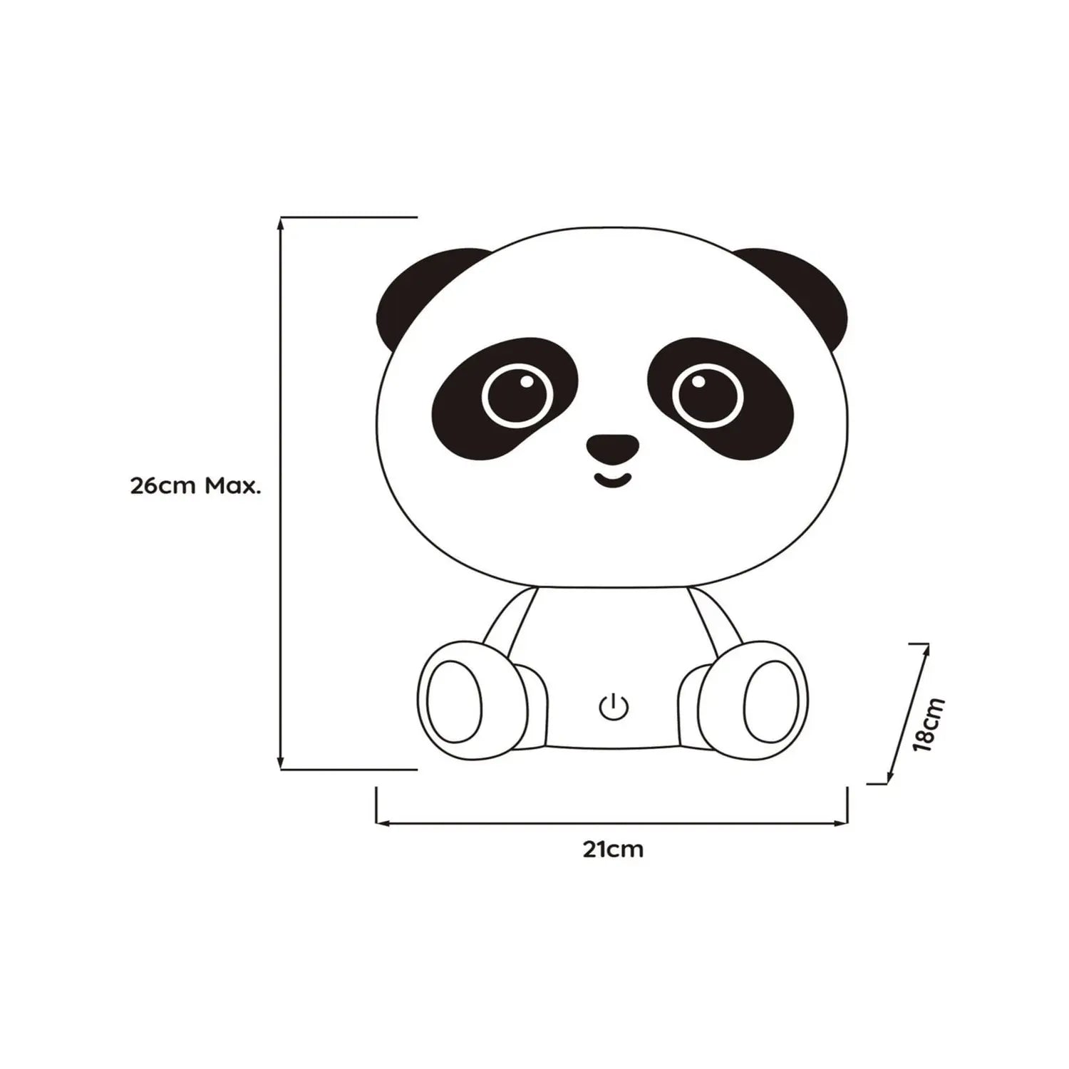 B-Ware Lucide Kindertischleuchte Nachttischlampe Dodo Panda Weiß Schwarz Dimmbar Abs - 5411212712776