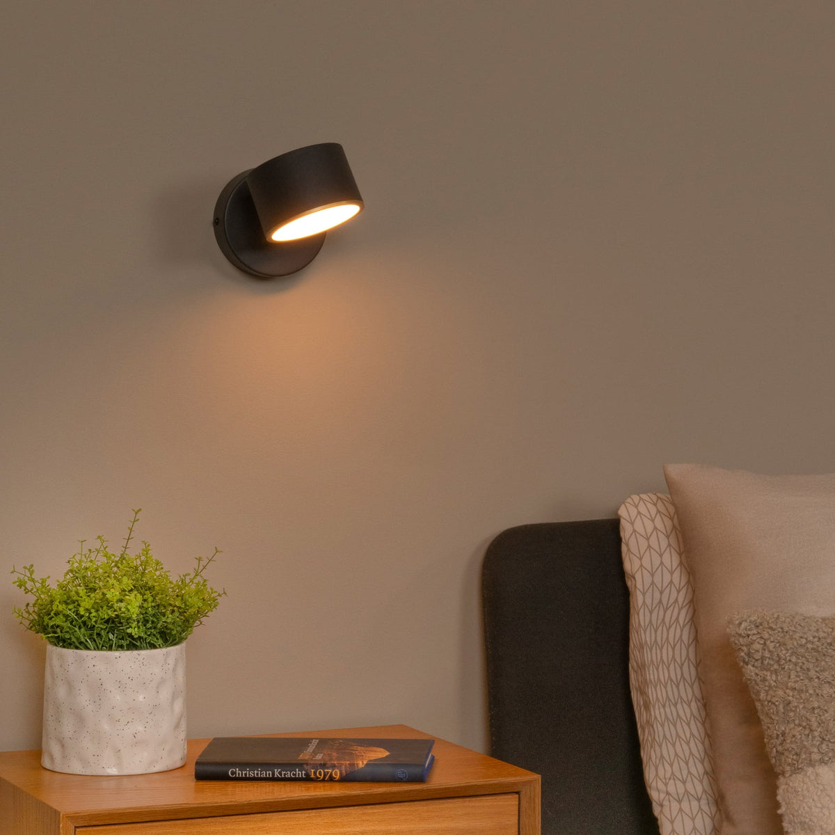 Lucide Wandleuchte Wandlampe Gian LED schwarz Metall Touchdimmer 2700 K Ra90873 - 5411212441997