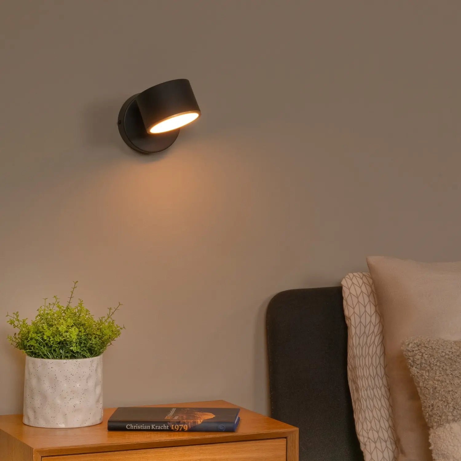 B-Ware Lucide Wandleuchte Wandlampe Gian Led Schwarz Metall Touchdimmer 2700 K Ra90 - 5411212441997