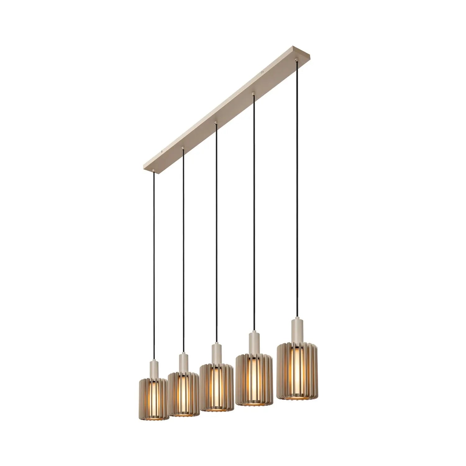 B-Ware Lucide Pendellampe Hängeleuchte Lambres Glas Metall Taupe 5 Flammig E27 Led - 5411212452979