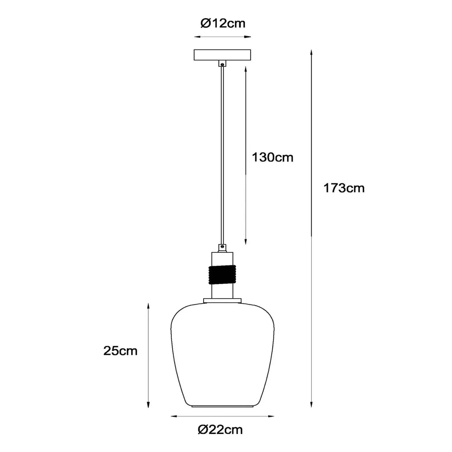 B-Ware Lucide Pendelleuchte Hängelampe Glas Amber Schwarz Ilona ø 22 Cm E27 Led Lampe - 5411212452665