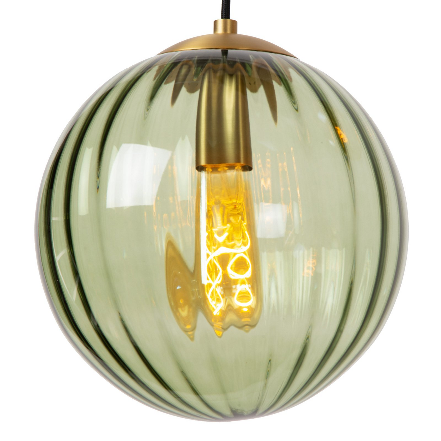 B-Ware Lucide Monsaraz Pendelleuchte Hängelampe Grün Glasleuchte ø 25 Cm Glas 1 Flammig