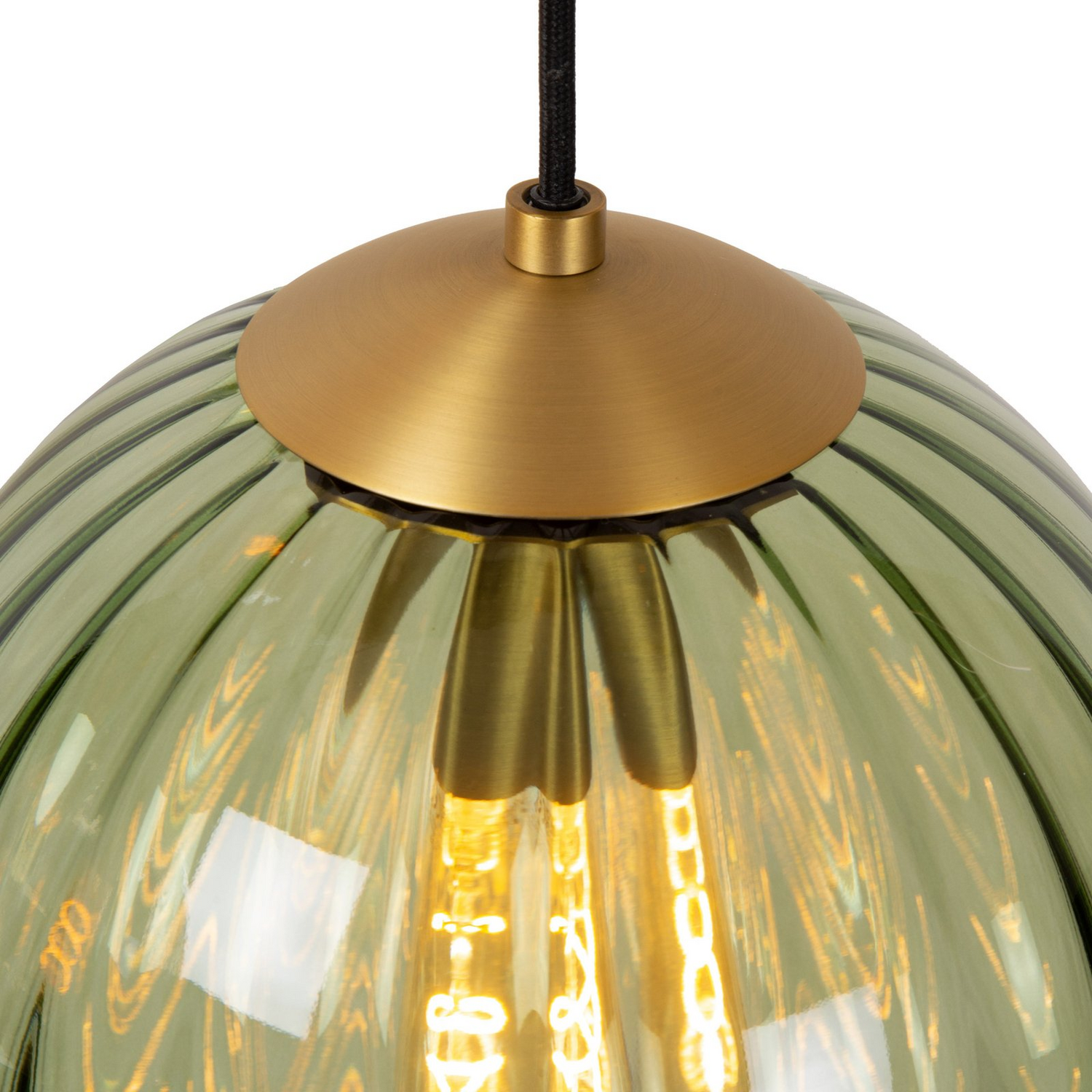 B-Ware Lucide Monsaraz Pendelleuchte Hängelampe Grün Glasleuchte ø 25 Cm Glas 1 Flammig