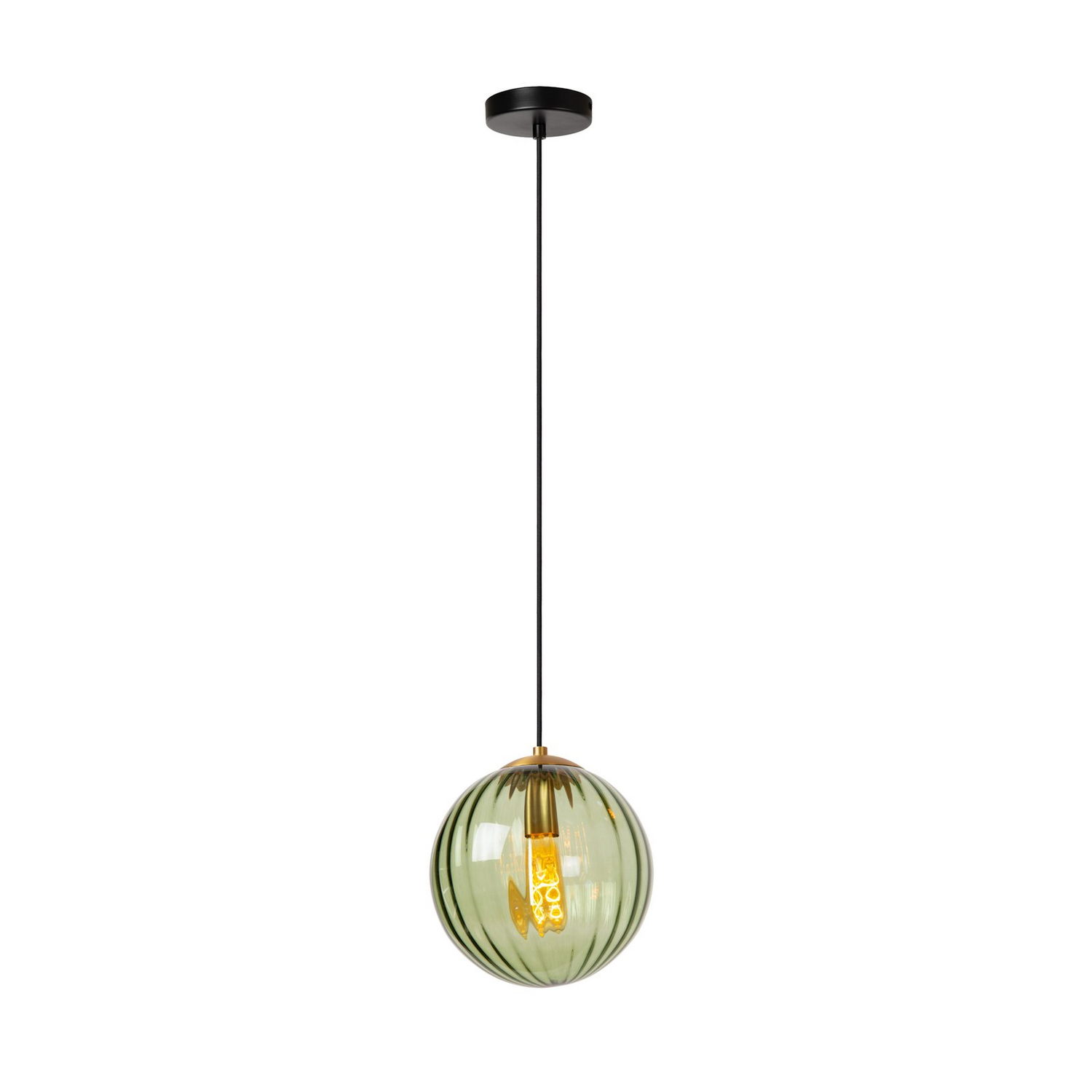 B-Ware Lucide Monsaraz Pendelleuchte Hängelampe Grün Glasleuchte ø 25 Cm Glas 1 Flammig