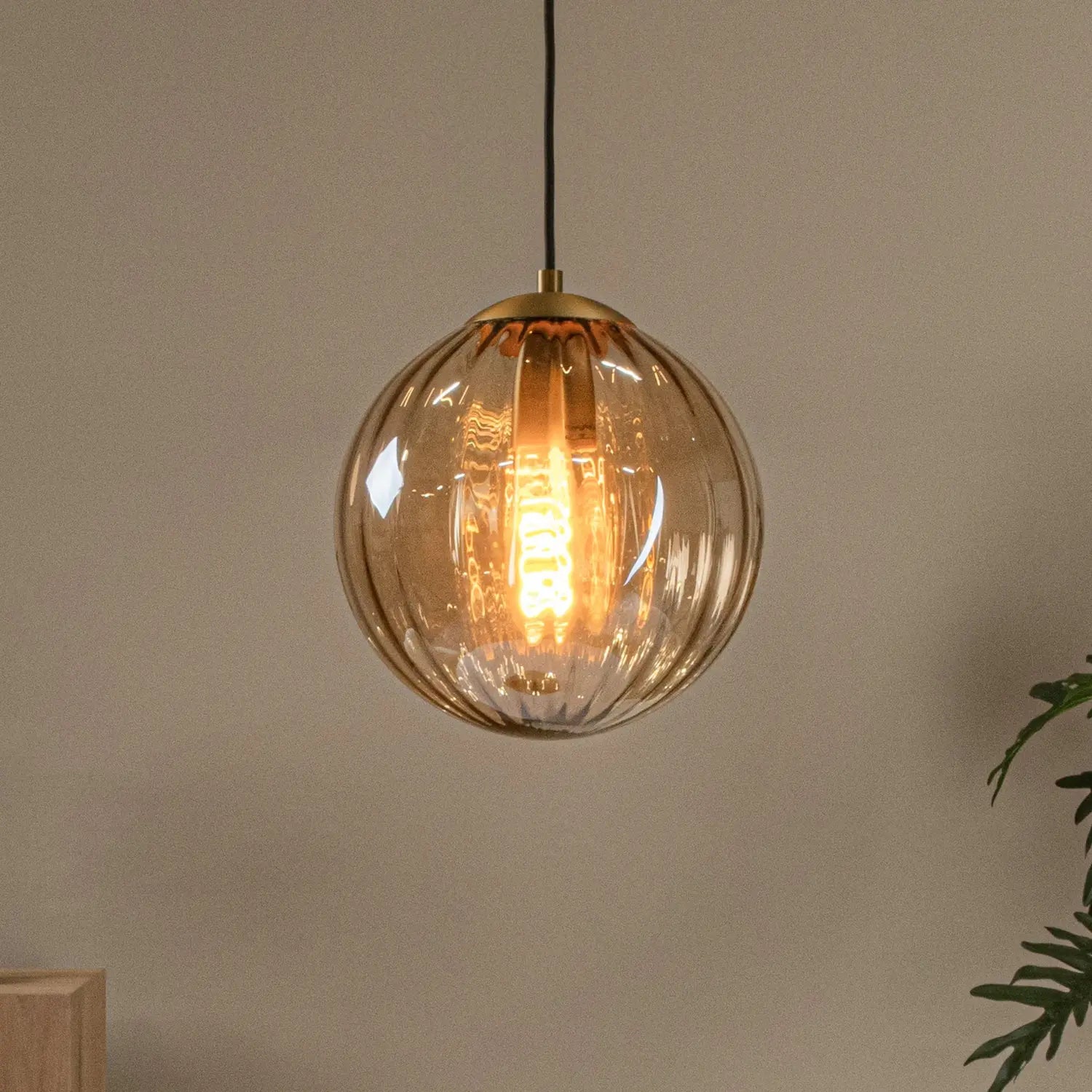 B-Ware Lucide Pendelleuchte Hängelampe Monsaraz Glas Amber 1 Flammig E27 Led ø 25 Cm - 5411212452405