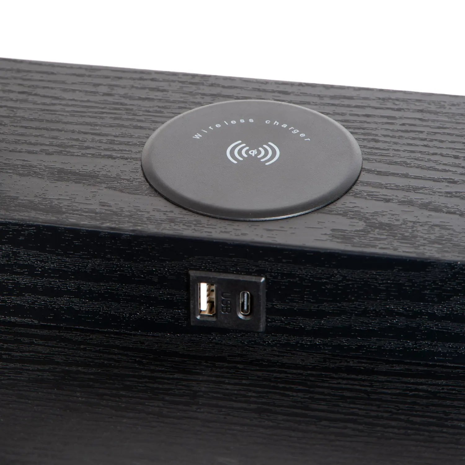 B-Ware Lucide Stehleuchte Stehlampe Menno Schwarz Holz Wireless Charger Baumwolle - 5411212441607