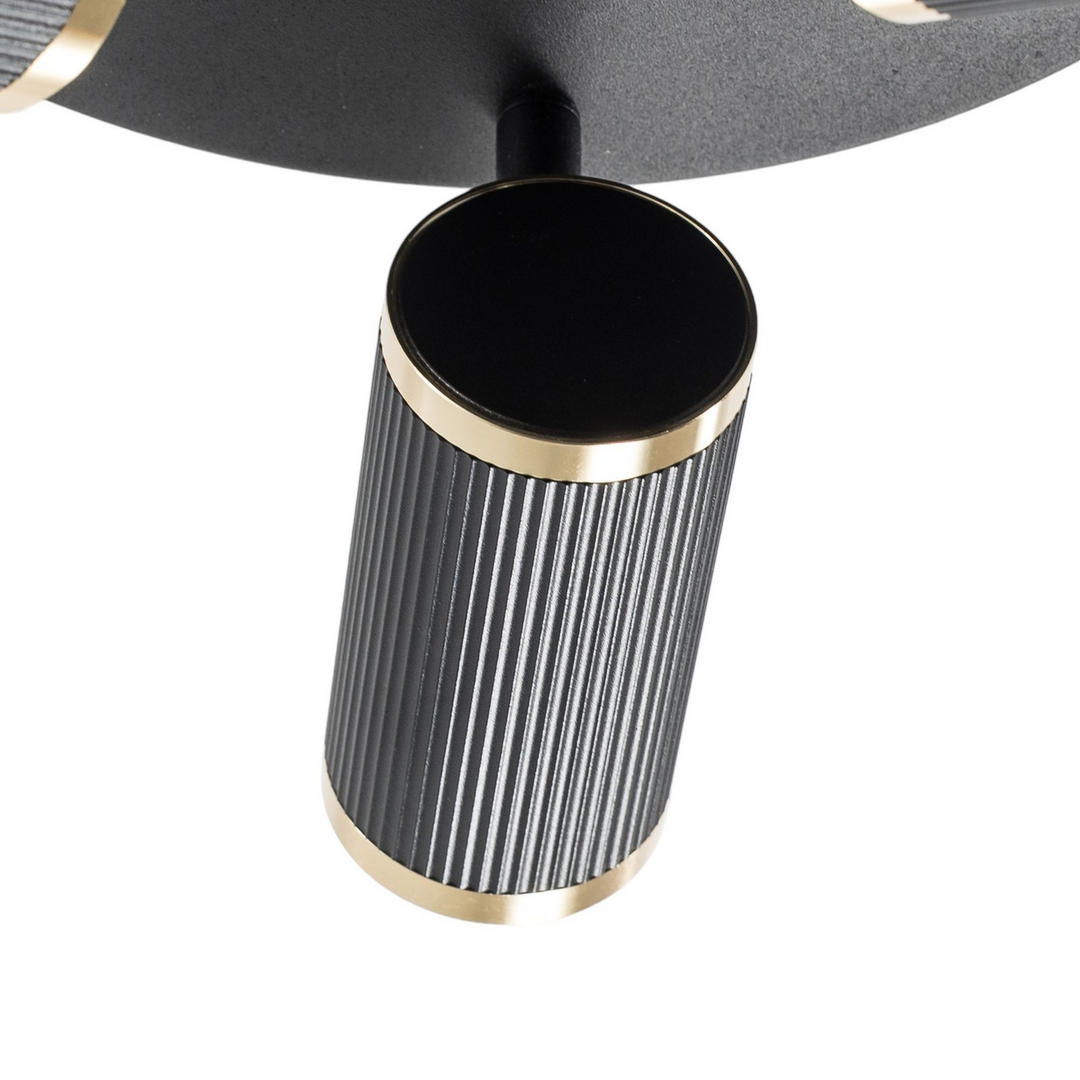 Lume Deckenspot Lampe Spot Schwarz Messing Eisen 3 Flammig Rund Beleuchtung B-Ware - 8698525682843