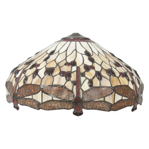 B-Ware Lumi Lamp Lampenschirm Schirm Tiffany Glas Libelle ø49x28 Cm Braun Beige