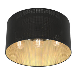 B-Ware Luminex Deckenleuchte Lampe Jovin Loft Shade E27 Led Schwarz Gold 3 Flammig