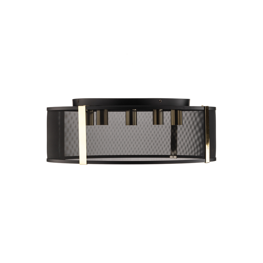 Luminex Deckenlampe Leuchte Lavinia Gold Schwarz Streifen Fünfflammig E27 B-Ware - 5907565941487