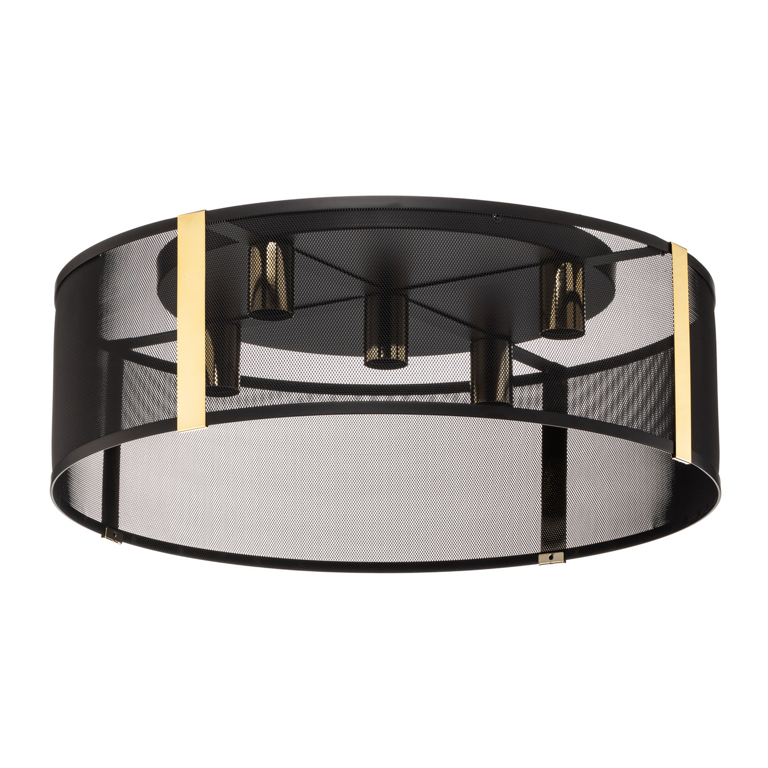 Luminex Deckenlampe Leuchte Lavinia Gold Schwarz Streifen Fünfflammig E27 B-Ware - 5907565941487