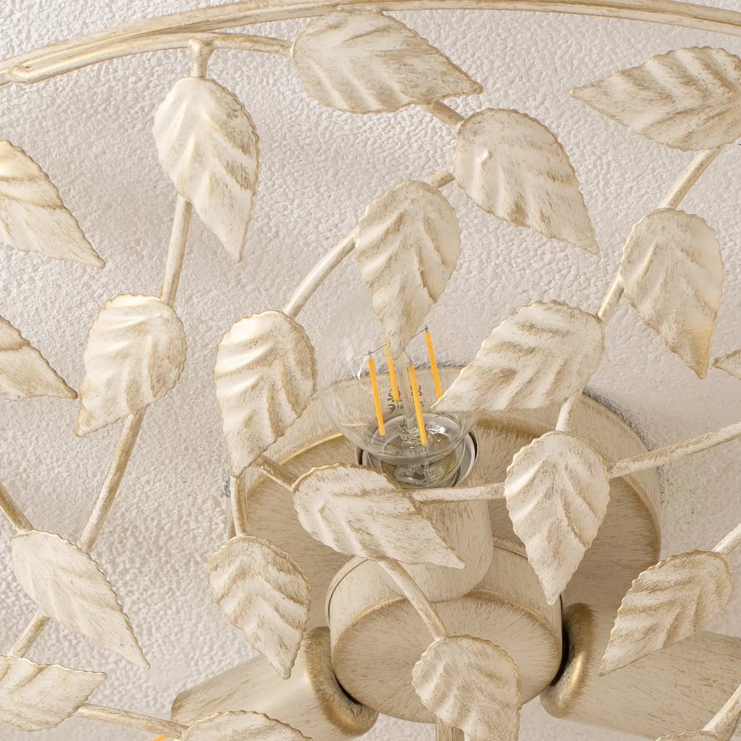 B-Ware Luminex Deckenleuchte Arion Lampe Creme Gold Patiniert ø 63 Cm Stahl Siehe Text - 5907565992410