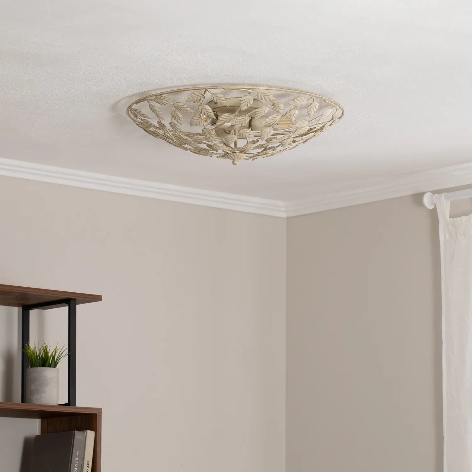 B-Ware Luminex Deckenleuchte Arion Lampe Creme Gold Patiniert ø 63 Cm Stahl Siehe Text - 5907565992410