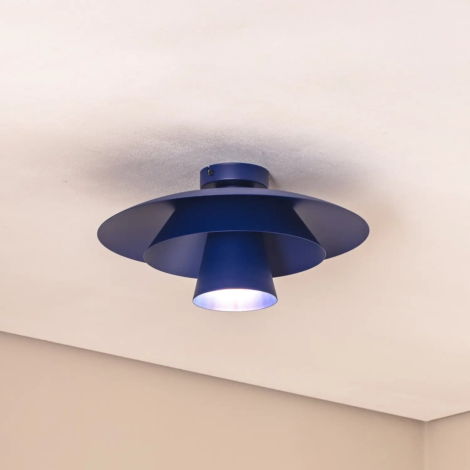 B-Ware Luminex Deckenleuchte Hängelampe Plato Dunkelblau Metall E27 38 Cm Dimmbar - 5907565945010