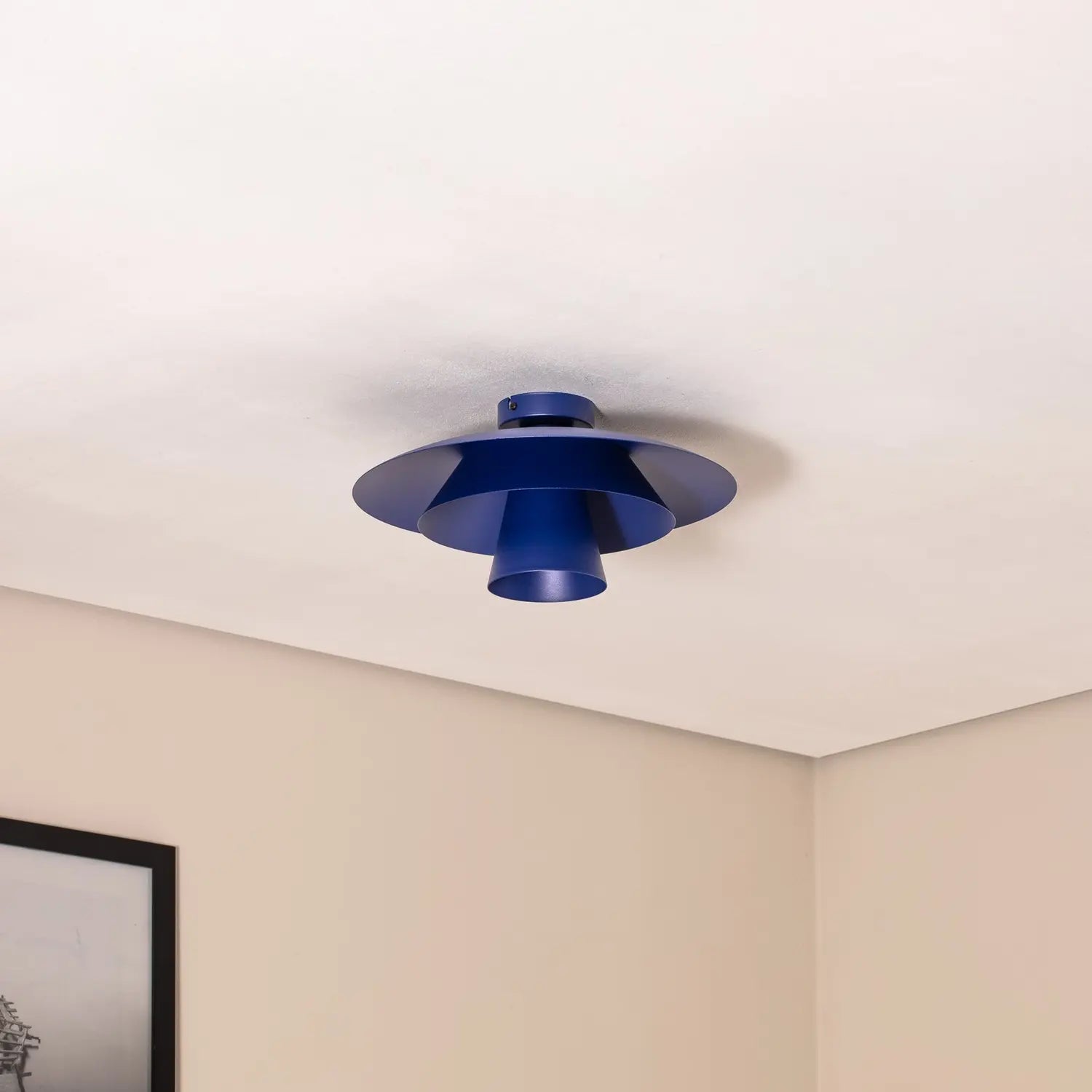 B-Ware Luminex Deckenleuchte Hängelampe Plato Dunkelblau Metall E27 38 Cm Dimmbar - 5907565945010