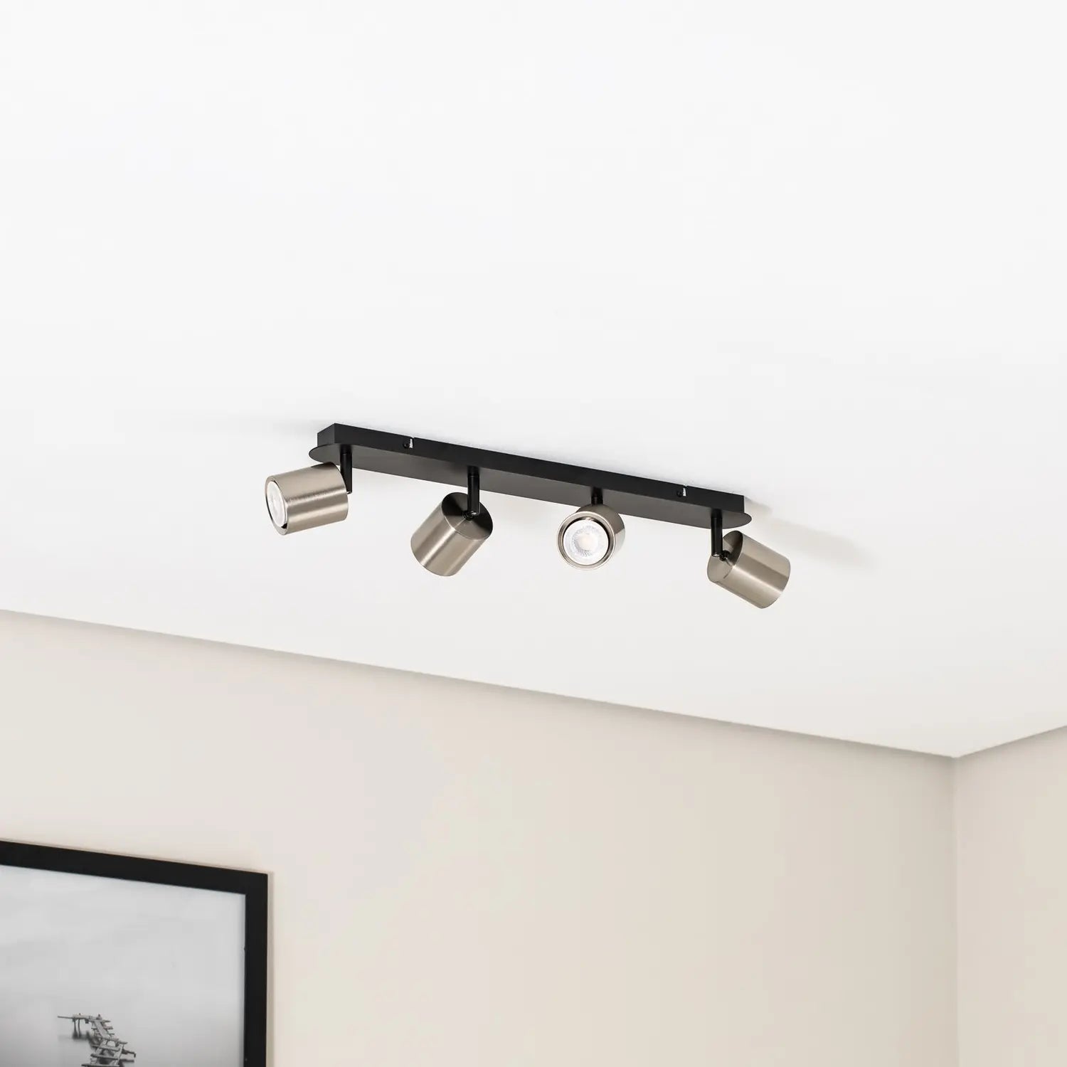 B-Ware Luminex Deckenstrahler Demia Deckenleuchte Lampe Schwarz Nickel Gu10 66cm Stahl - 5907565992373