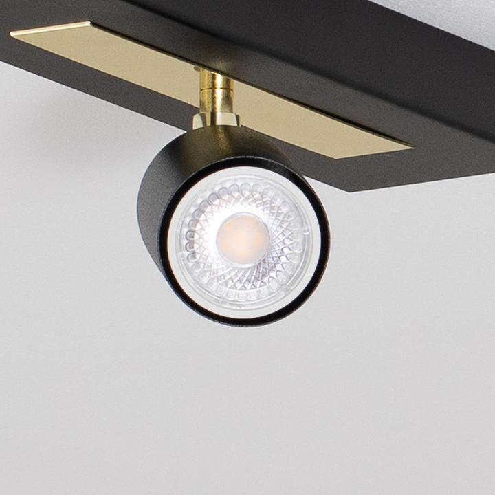 Luminex Deckenstrahler Rodez Schwarz Gold Länge 30 Cm Stahl Lampe Leuchte Spot B-Ware - 5907565916614