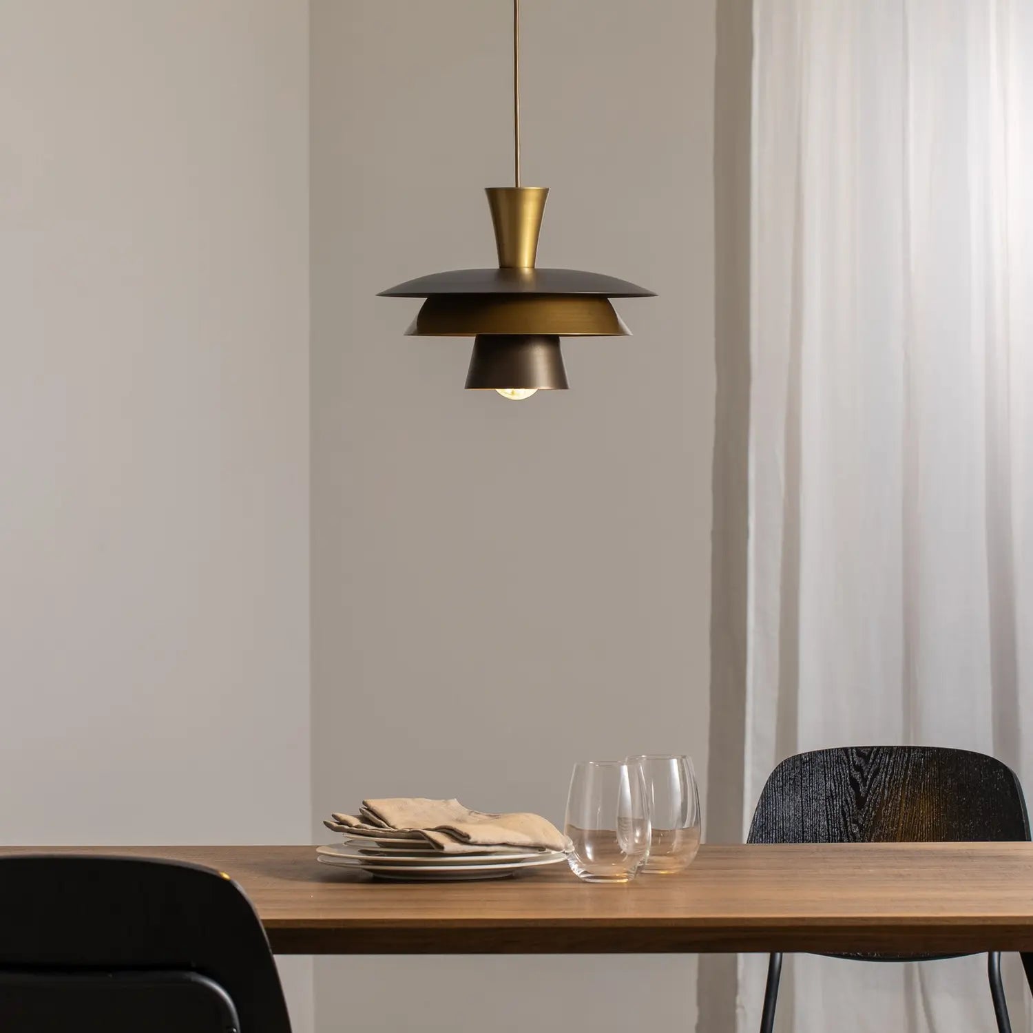 B-Ware Luminex Pendellampe Hängelampe Plato Titanfarben Goldfarben Stahl ø 34 Cm E27 - 5907565931709
