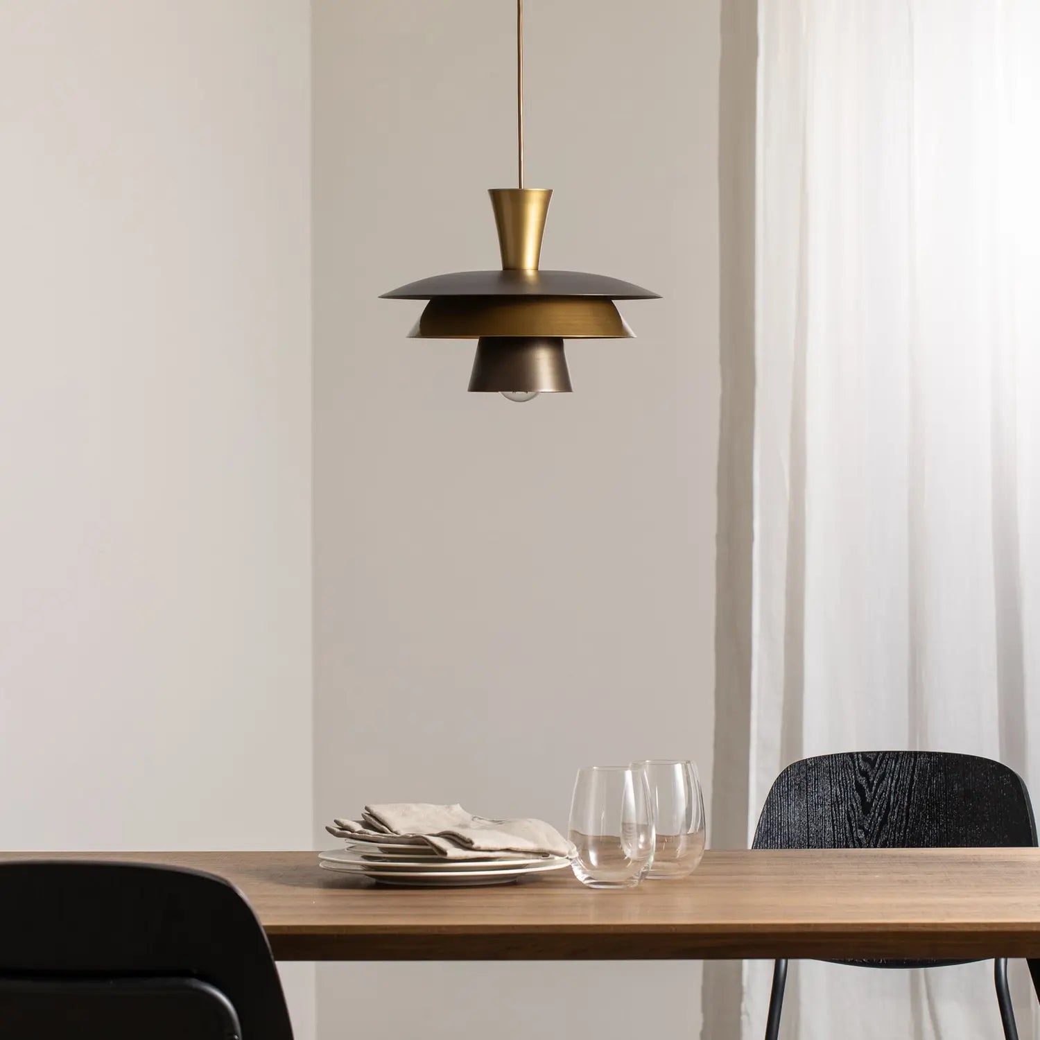 B-Ware Luminex Pendellampe Hängelampe Plato Titanfarben Goldfarben Stahl ø 34 Cm E27 - 5907565931709