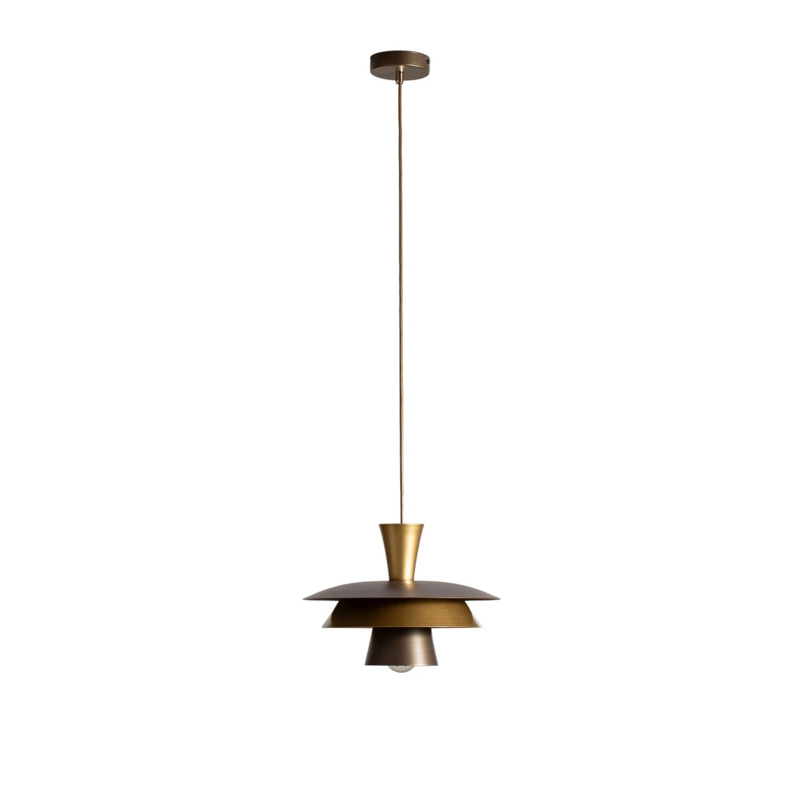 Luminex Pendellampe Hängelampe Plato titanfarben goldfarben Stahl Ø 34 cm E27 - 5907565931709