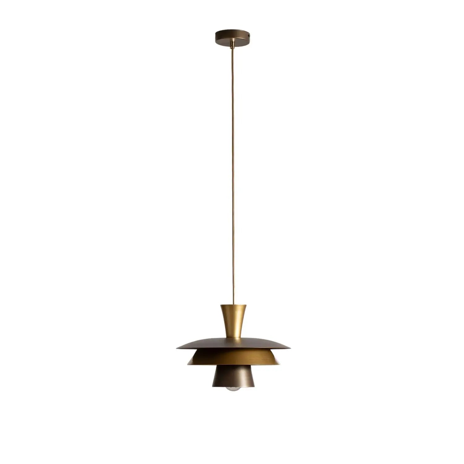 B-Ware Luminex Pendellampe Hängelampe Plato Titanfarben Goldfarben Stahl ø 34 Cm E27 - 5907565931709