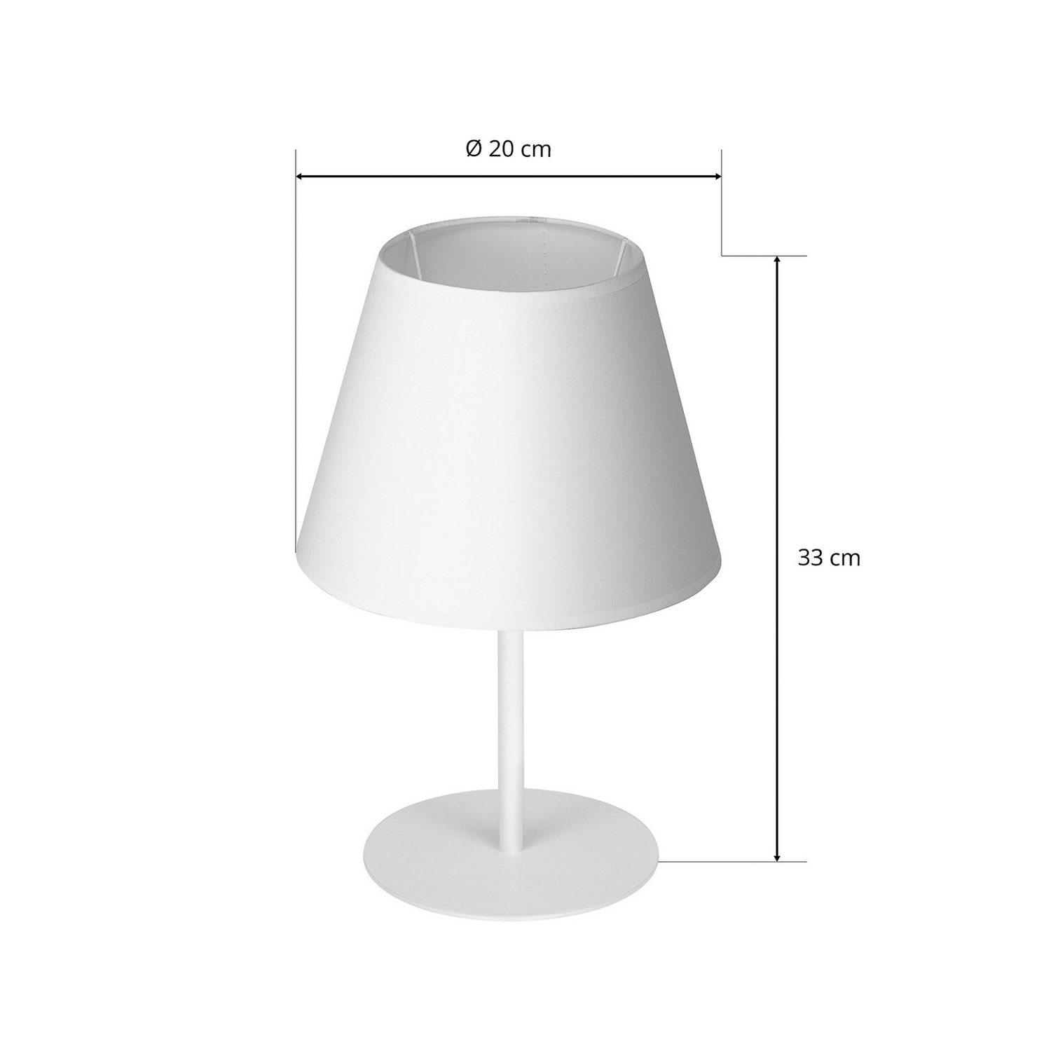 Luminex Soho Tischleuchte Lampe Leuchte E27 Konisch Weiß 33 Cm Metall Textil B-Ware - 5907565934380