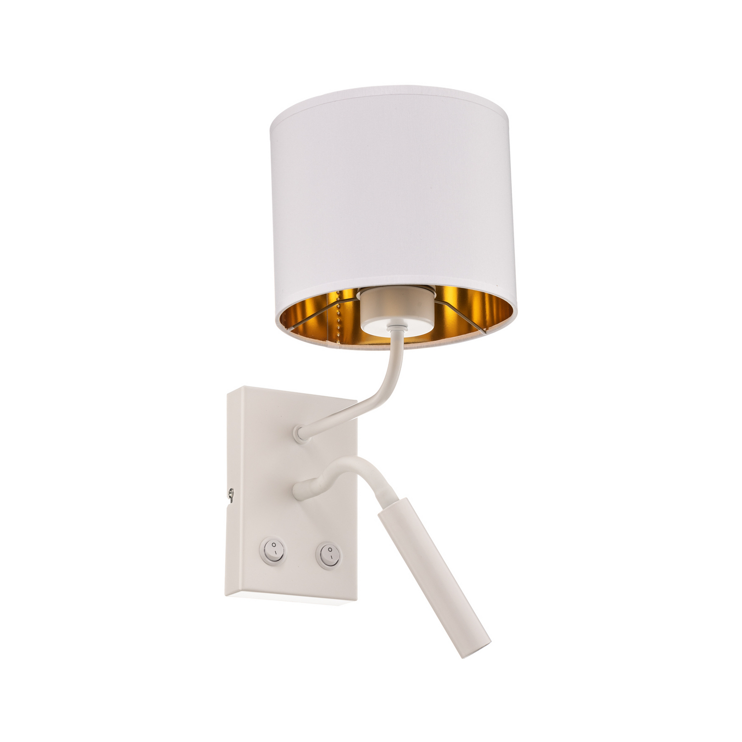 Luminex Wandleuchte Leselicht Soho Zylindrisch Weiß Gold Beleuchtung Lampe Spot B-Ware - 5907565934427