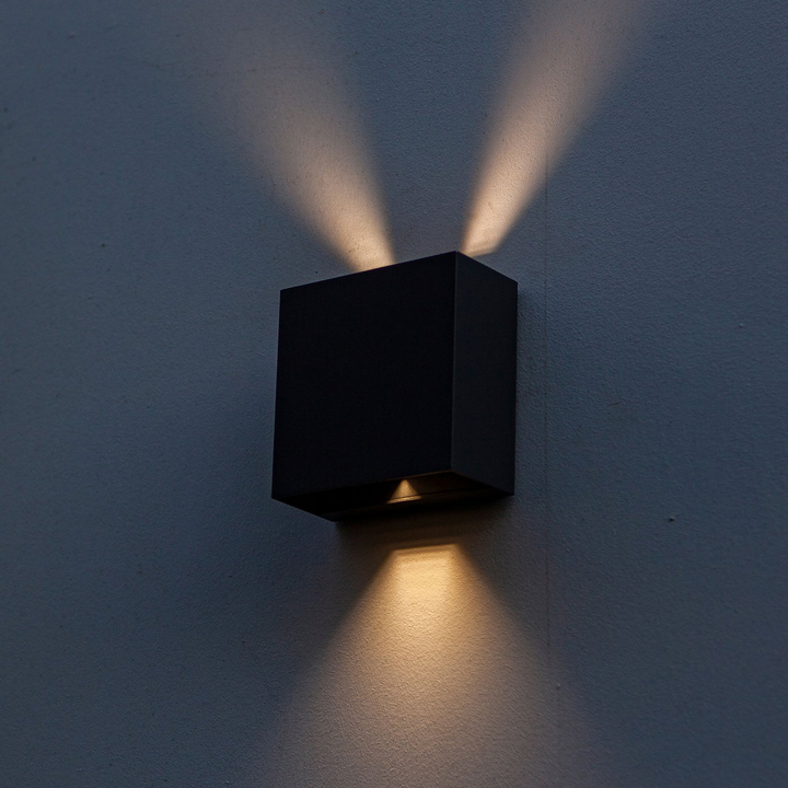 Lutec Außenwandleuchte Wandlampe Gemini Beams Led Mattschwarz Ip54 12 W 400lm B-Ware - 6939412012117