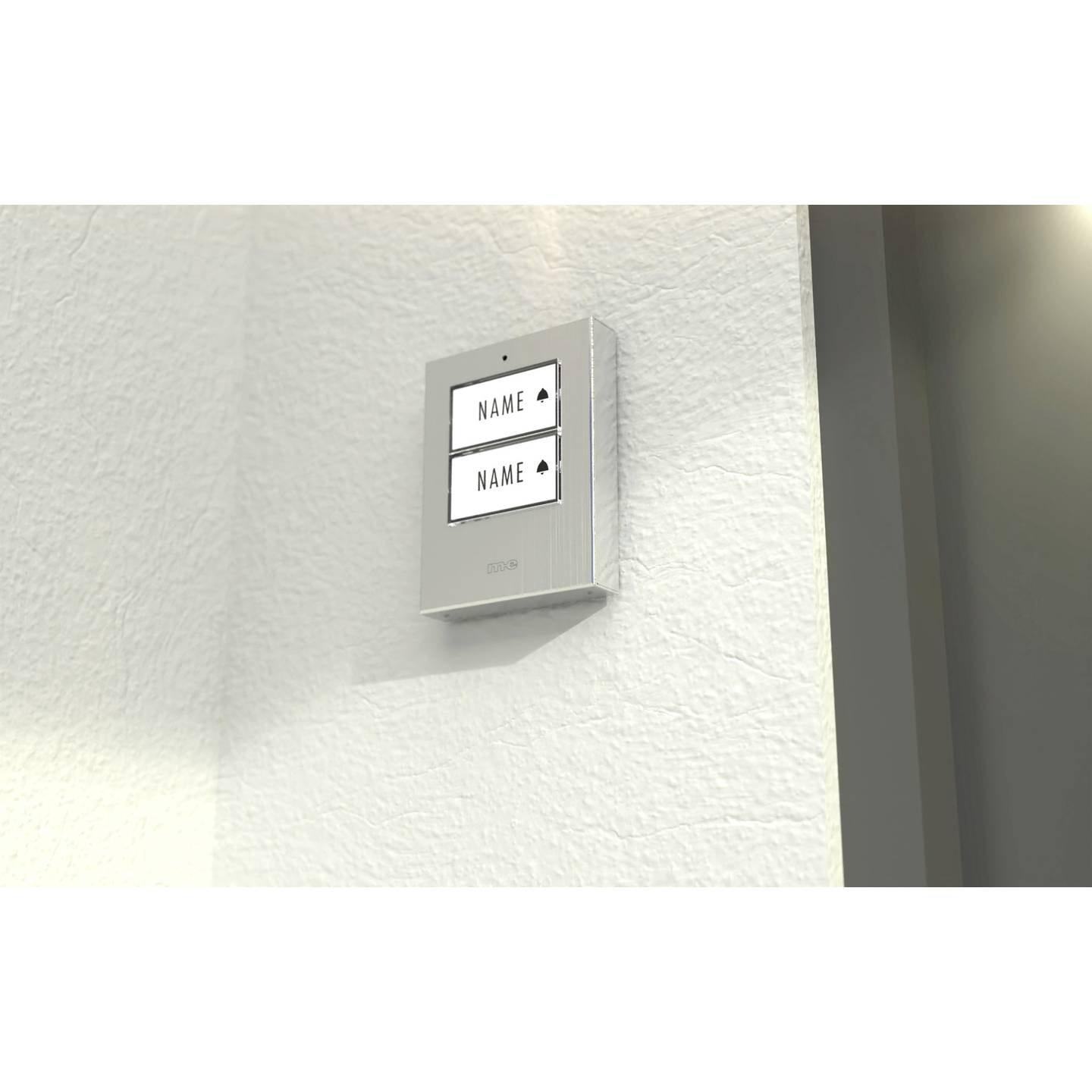 B-Ware M E Modern Electronics Klingeltaster 41422 Beleuchtet Namensschild Silber - 4250109135417