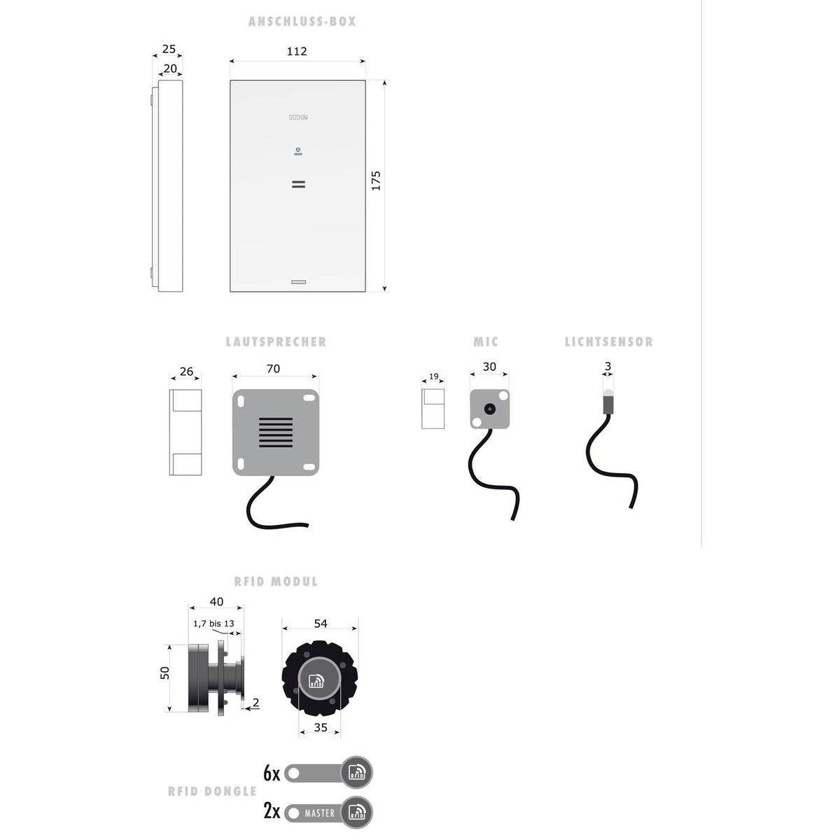 m-e modern-electronics Vistadoor Türsprechanlage Gegensprechanlage Anschlussbox - 4250109170425