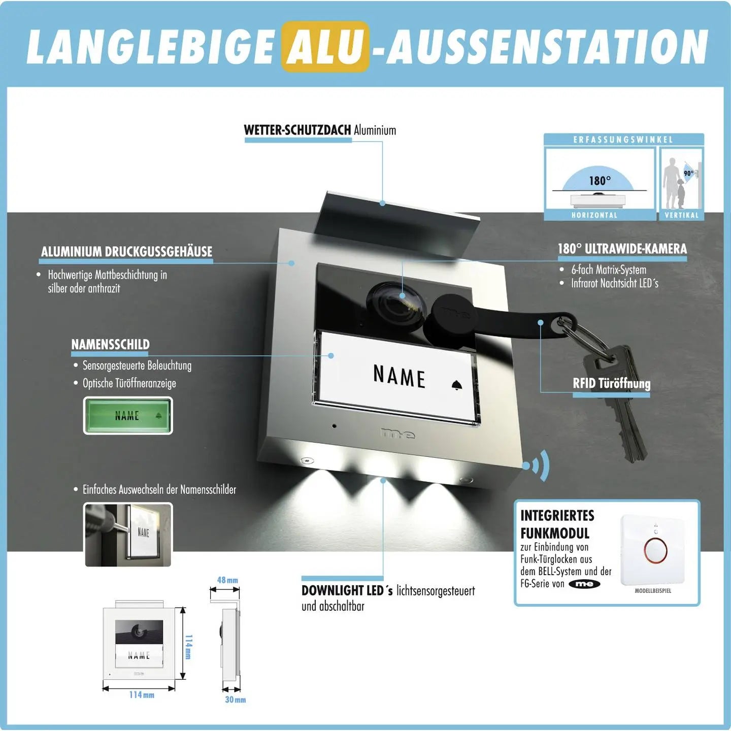B-Ware M E Video Türsprechanlage Türkommunikation Vdv 20106 S 1 Fam Anthrazit Weiß - 4250109191406