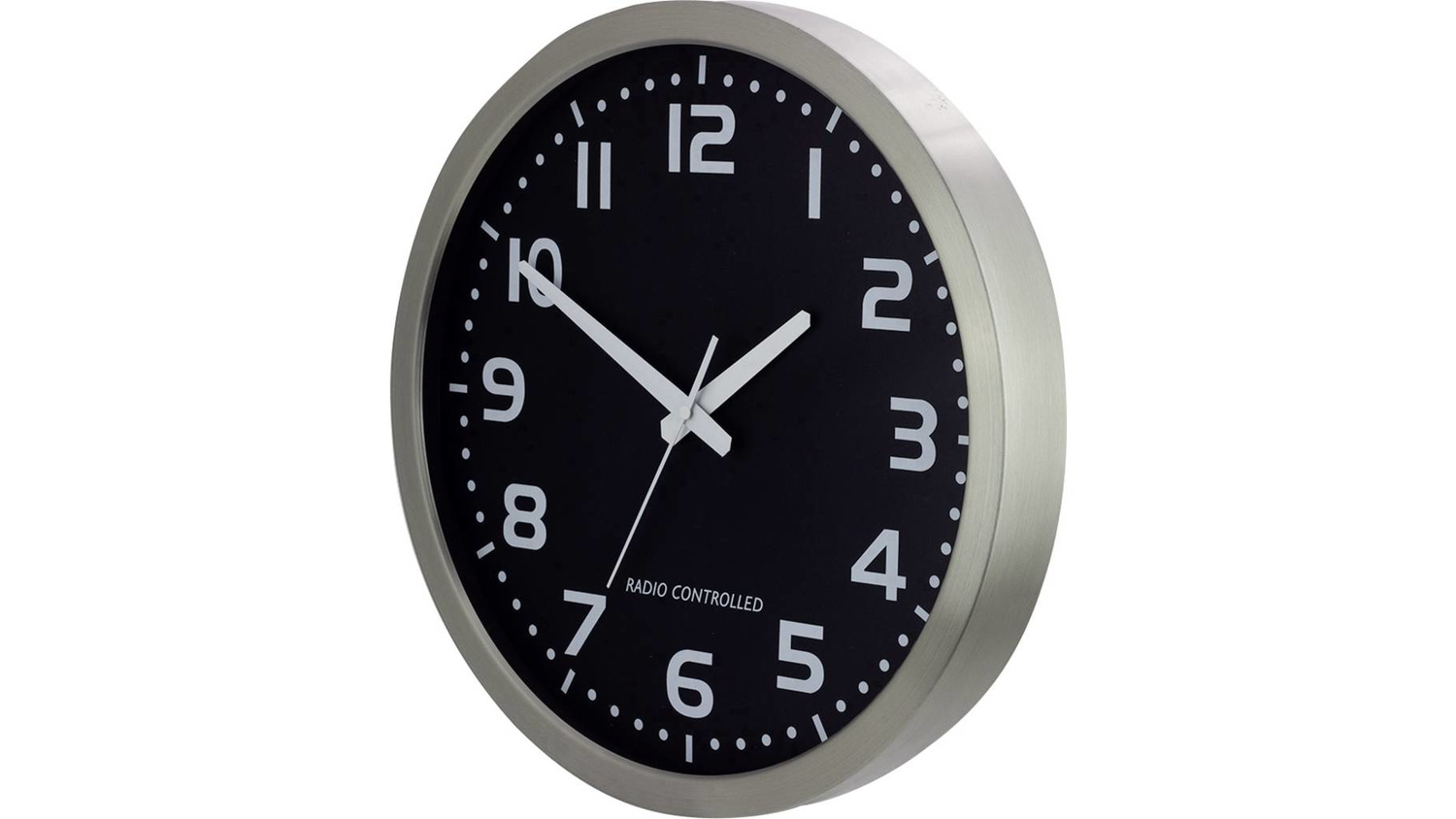 B-Ware M601508 Funk Wanduhr 40cm Aluminium Uhr 40 Cm Analog Aluminium - 4044685500697