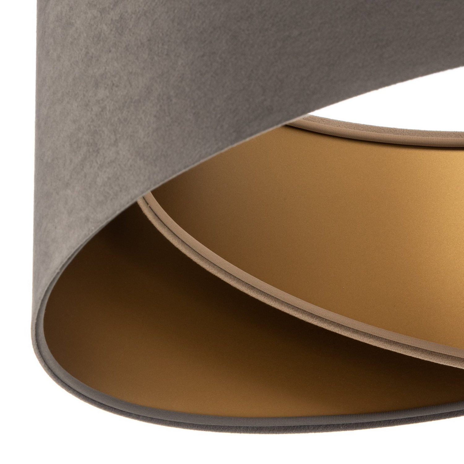 Maco Design Pendellampe Hängelampe Vivien Dreifarbig Grau Beige Gold Velours B-Ware - 5906742040029