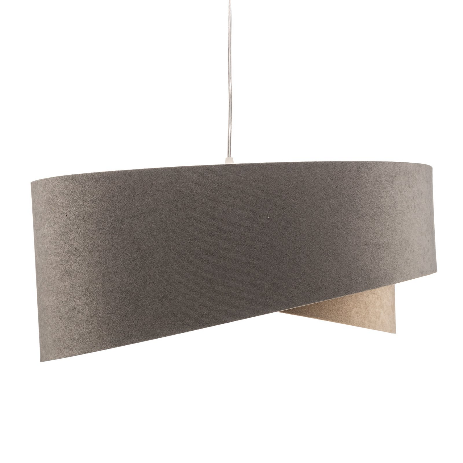 Maco Design Pendellampe Hängelampe Vivien Dreifarbig Grau Beige Gold Velours B-Ware - 5906742040029