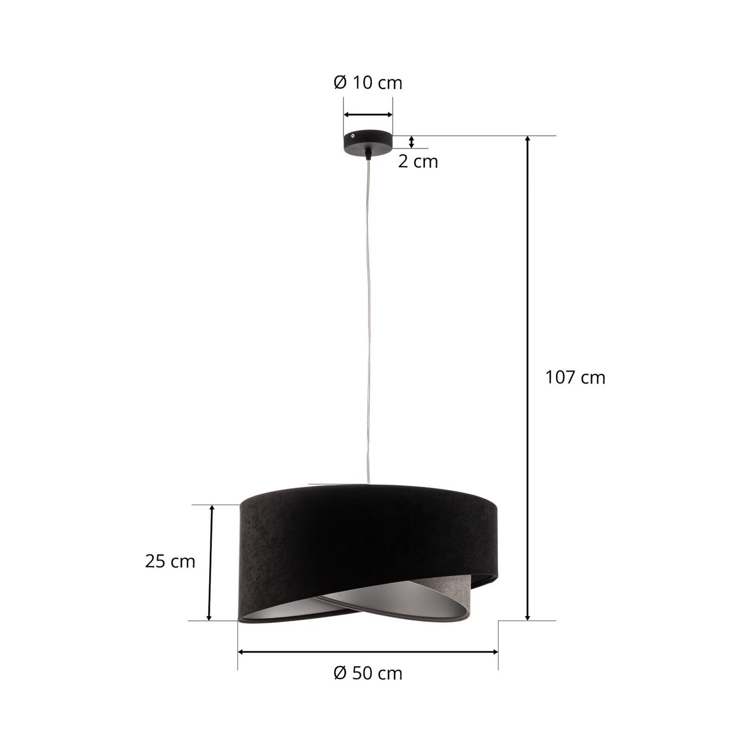 Maco Design Pendellampe Hängelampe Vivien Lampe Dreifarbig Schwarz Grau Silber B-Ware - 5906742041835