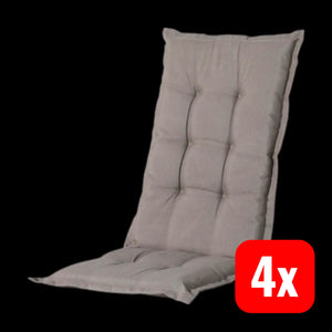 B-Ware Madison Hochlehnerauflage Sitzpolster Stuhlauflage Taupe 123x50x7 Cm 4 Stück