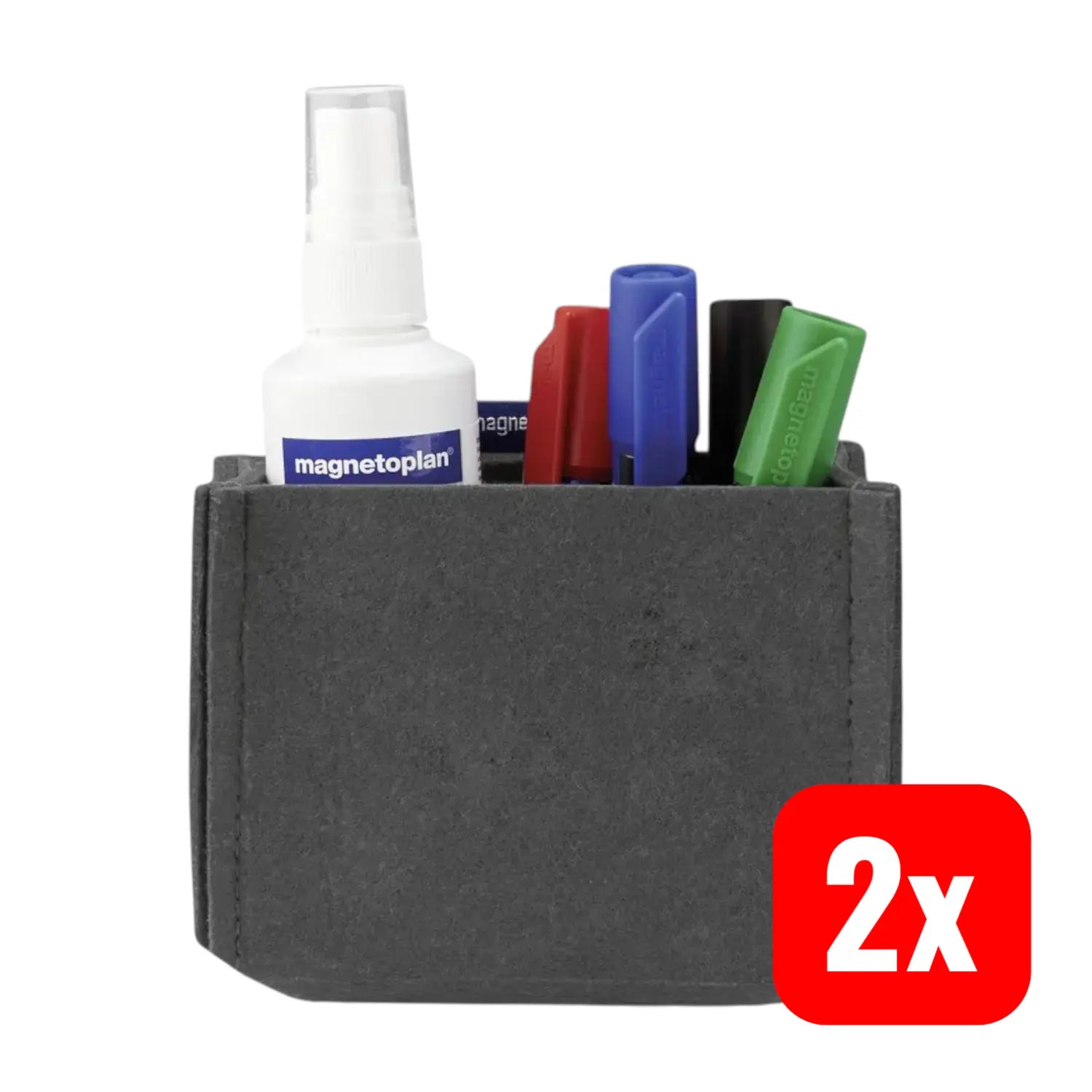 B-Ware Magneto Tray Stiftehalter Köcher Magnet Grau Whiteboard Halter Polyester 2 Stück - 4013695062990