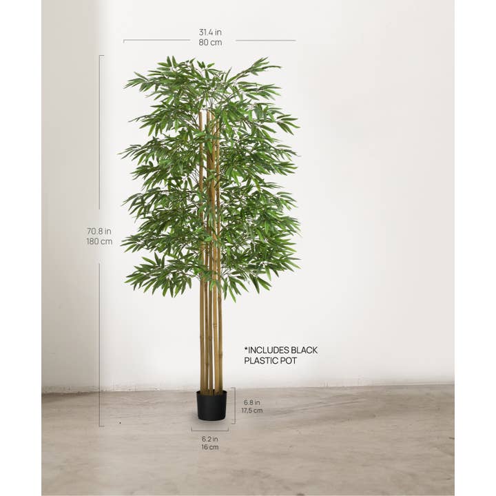 B-Ware Maia Shop Künstlicher Bambus Kunstpflanze Bambusbaum 180 cm Dek