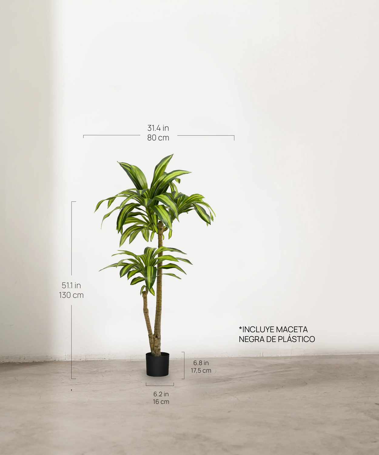 B-Ware Maiashop Künstliche Dracaena Kunstpflanze Baum 130 Cm Dekoration Wohnzimmer555