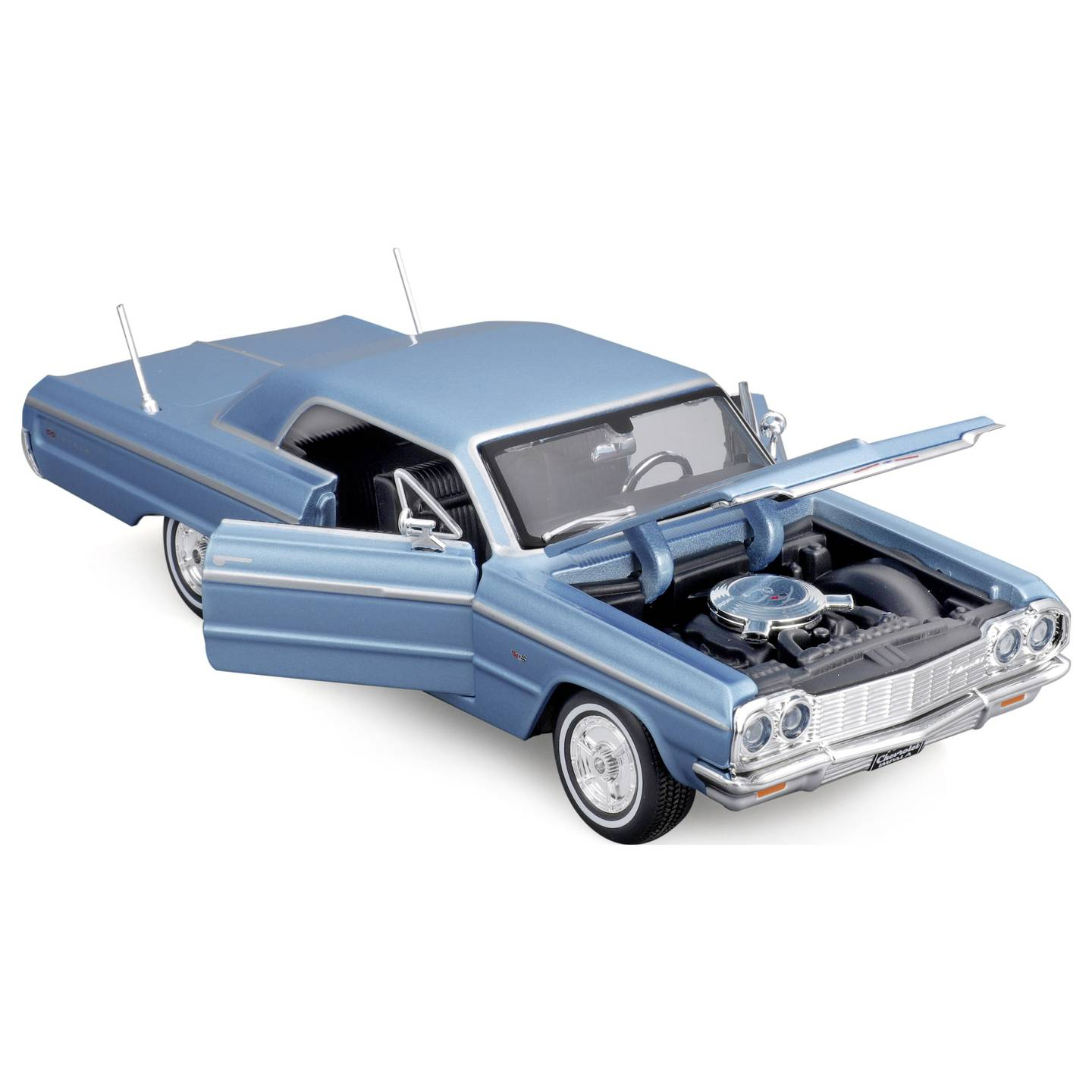 B-Ware Maisto Modellauto Fahrzeug Chevrolet Impala 1964 Blau 1:24 Oldtimer Sammler - 90159329084