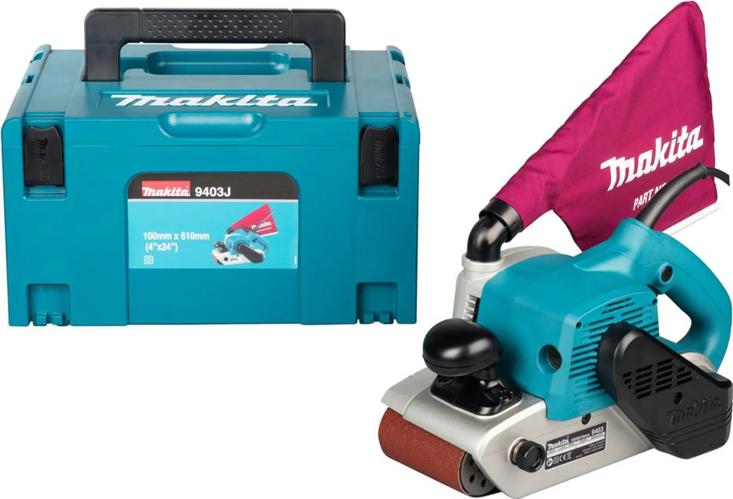 B-Ware Makita Bandschleifer Schleifmaschine 9403 J Hohe Abtragleistung Balance 1200 W - 88381640763