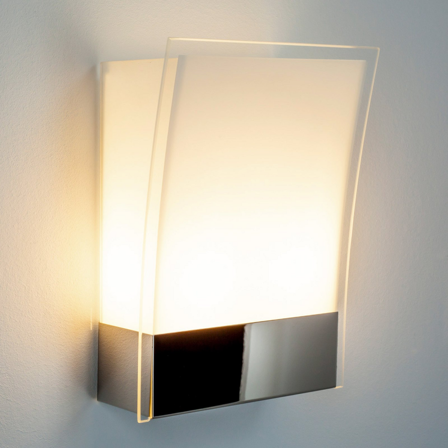 Lindby Malthe Wandleuchte Wandleuchte Lampe Leuchte E27 Glas Metall Weiß Chrom B-Ware - 6291105706438