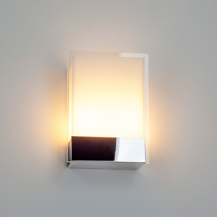 Lindby Malthe Wandleuchte Wandleuchte Lampe Leuchte E27 Glas Metall Weiß Chrom B-Ware - 6291105706438