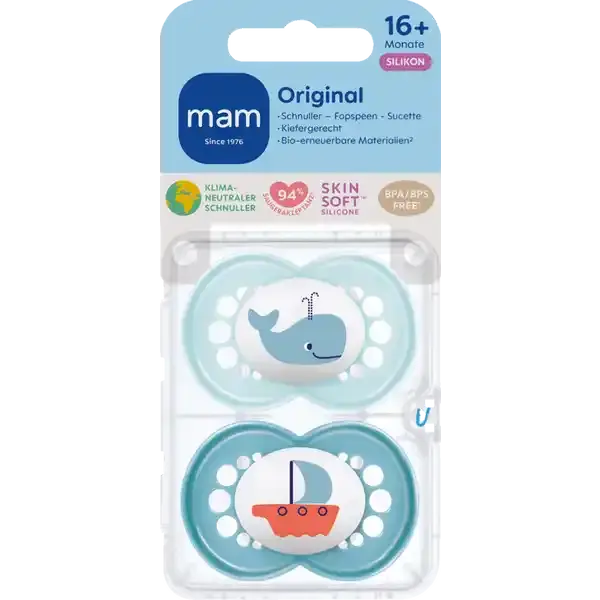 B-Ware Mam Beruhigungssauger Schnuller Original Silikon 16+ Monate Latex Baby 4 Stück - 4042894715659