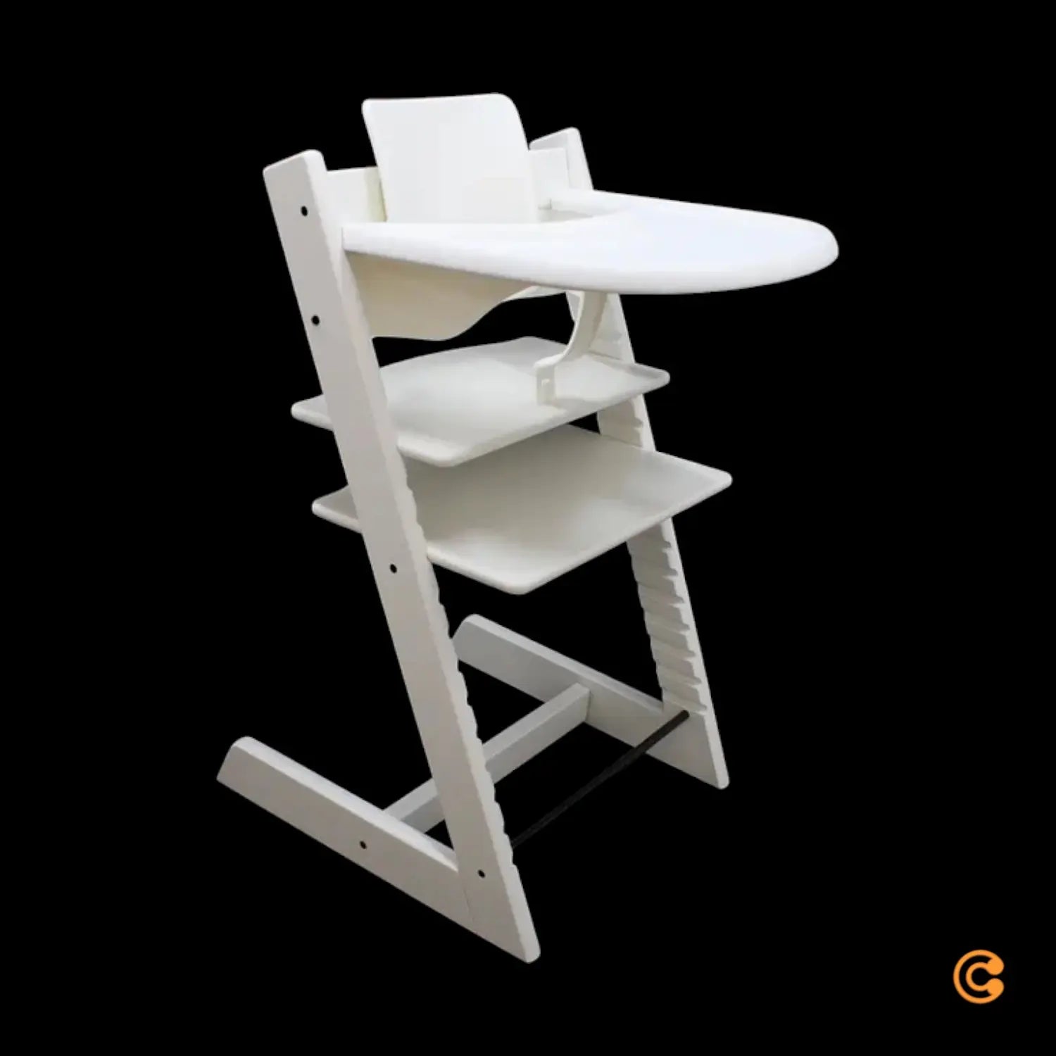 B-Ware Stokke Hochstuhl Set Tripp Trapp Kinderstuhl Weiß Baby Set Tablett Komplettset - 2000587971401