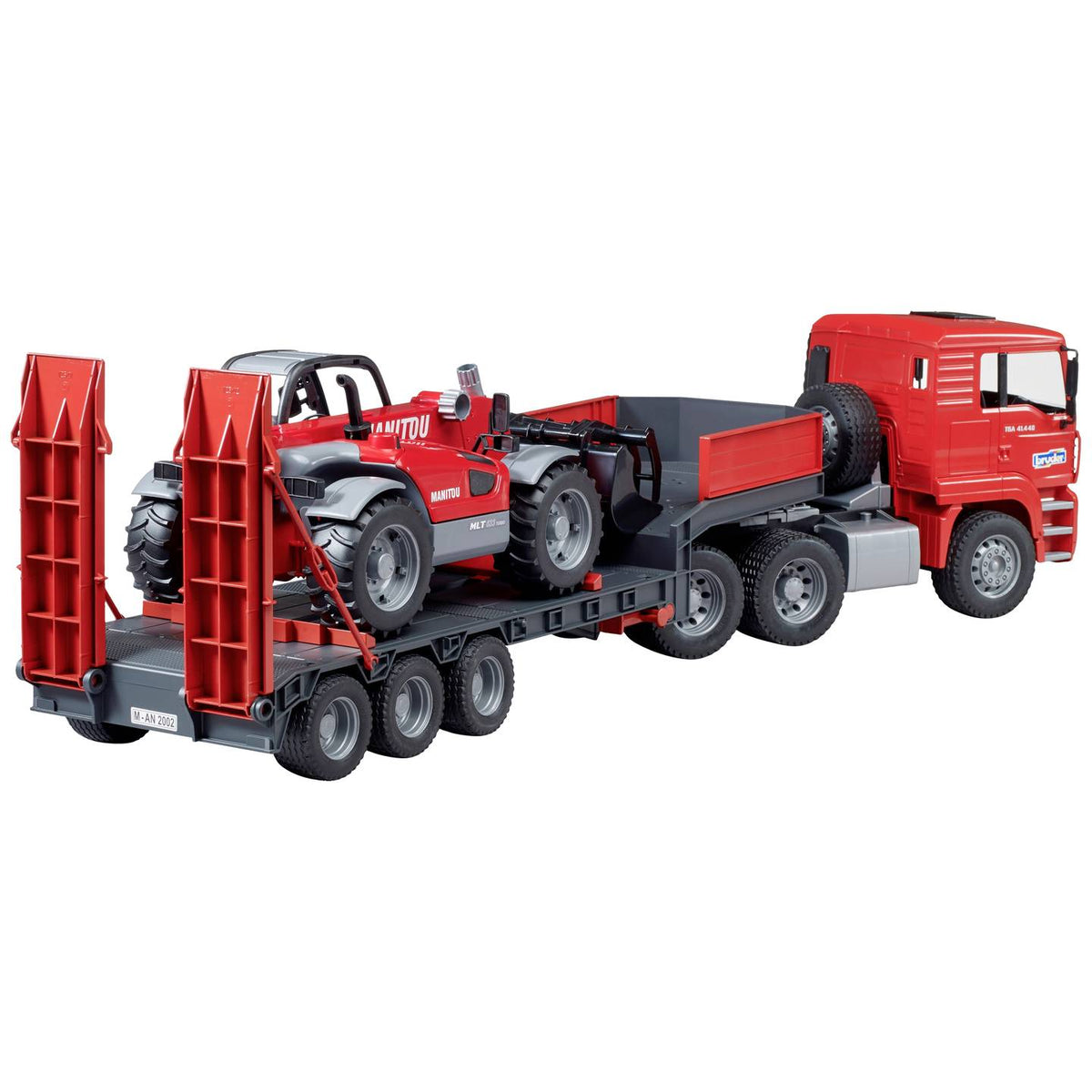 bruder MAN TGA LKW Tieflader Manitou Teleskoplader Modellbau Auto Modellbauauto - 4001702027742