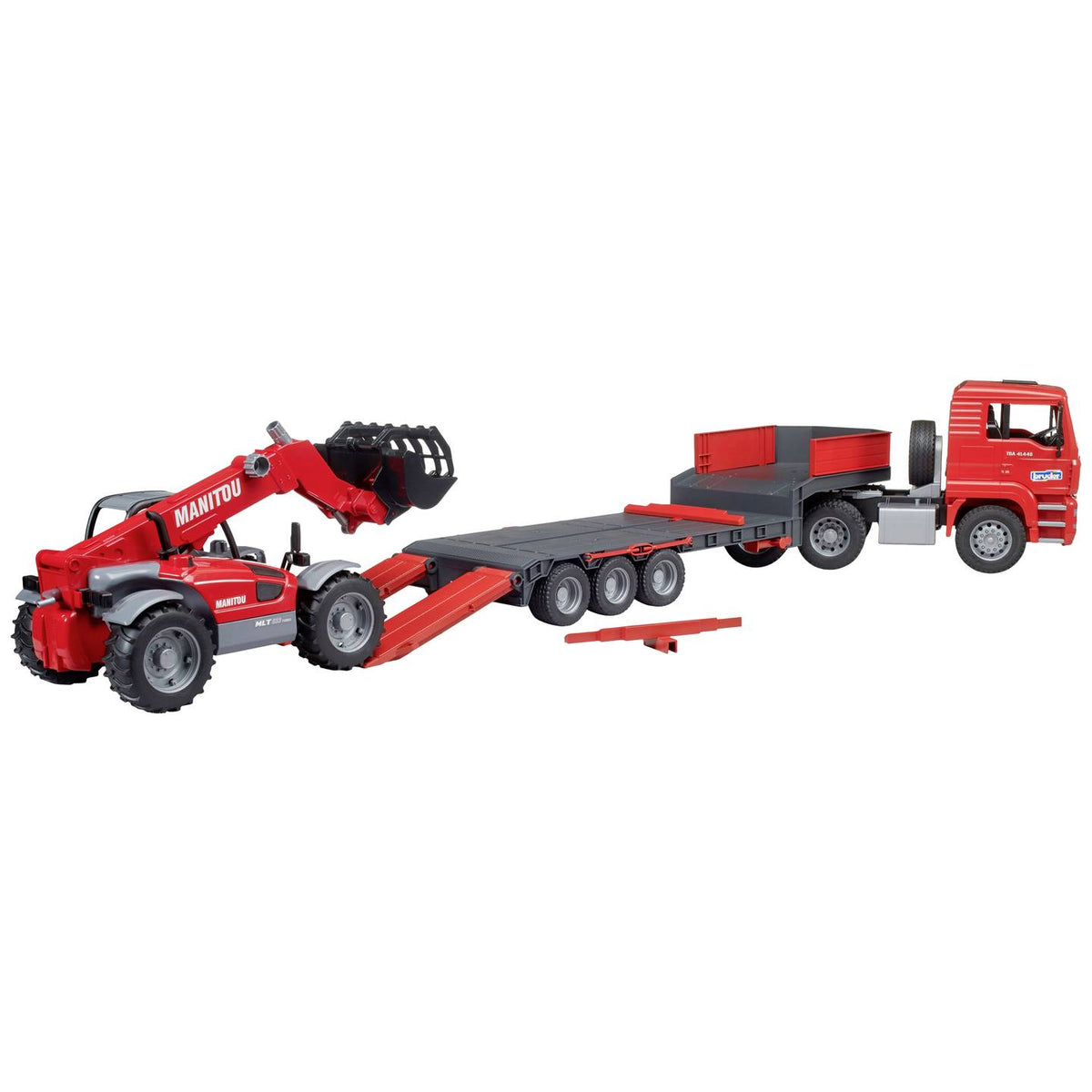bruder MAN TGA LKW Tieflader Manitou Teleskoplader Modellbau Auto Modellbauauto - 4001702027742