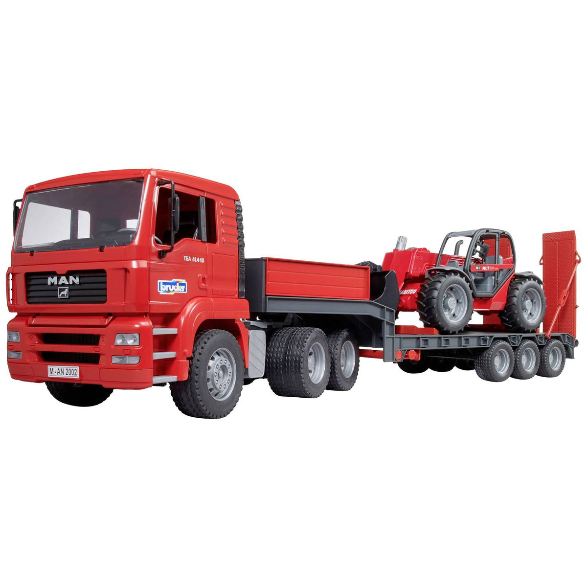 bruder MAN TGA LKW Tieflader Manitou Teleskoplader Modellbau Auto Modellbauauto - 4001702027742